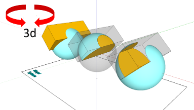 Geometrie; Körper mit gekrümmten Flächen; Kugel, Vierkant; Körper - Durchdringung mit Körper